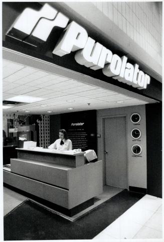 Big turnaround Pat LeBlanc staffs Purolator desk at the Eaton Centre