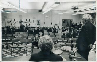 Empty seats in the old meeting hall