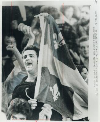 With flag flying, the fleur de lis, that is, one Parti Quebecois supporter shouted his approval of the provincial election's results. Many young suppo(...)