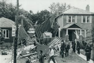 A mid-afternoon blast of undetermined origin left this pile of rubble of what had been the Belsize Dr. home of 87-year-old Edward Mason. Mason is in s(...)