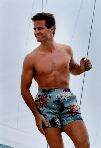 Flower power: Hawaiian print trunks, below, $55, by Polo Ralph Lauren, at Harry Rosen, Holt Renfrew and Polo Ralph Lauren shops in Hazelton Lanes and Sherway Gardens