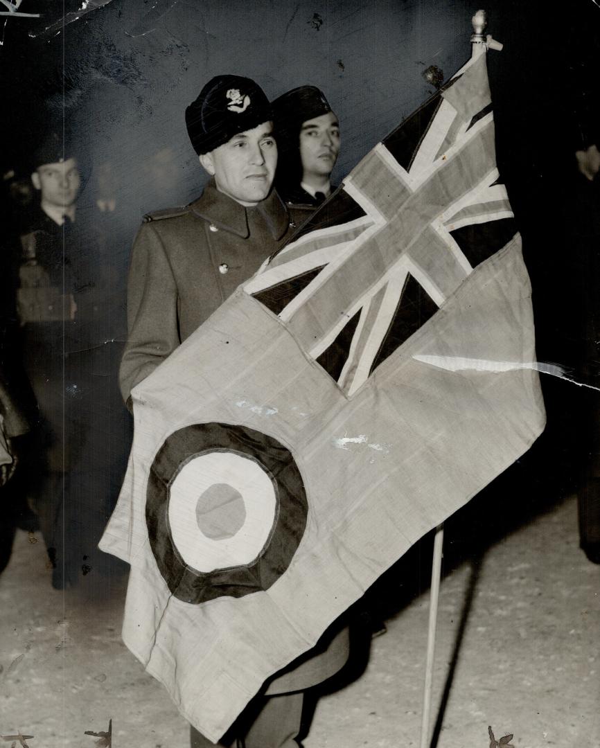 Airmen get sky flag, Flying officer Byrne Jobin of No