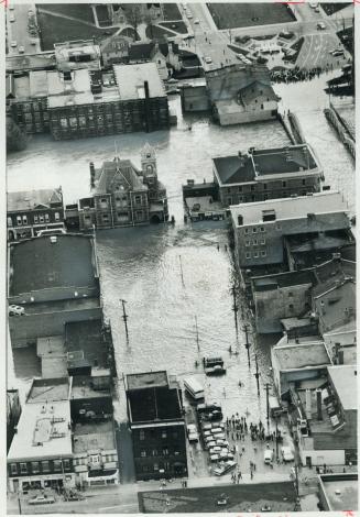 Hardest Hit by grand river floods yesterday was downtown alt section of the city of Cambridge