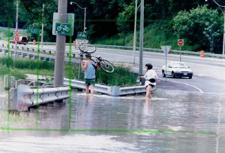 Don River flooding parts of Bayview Avenue