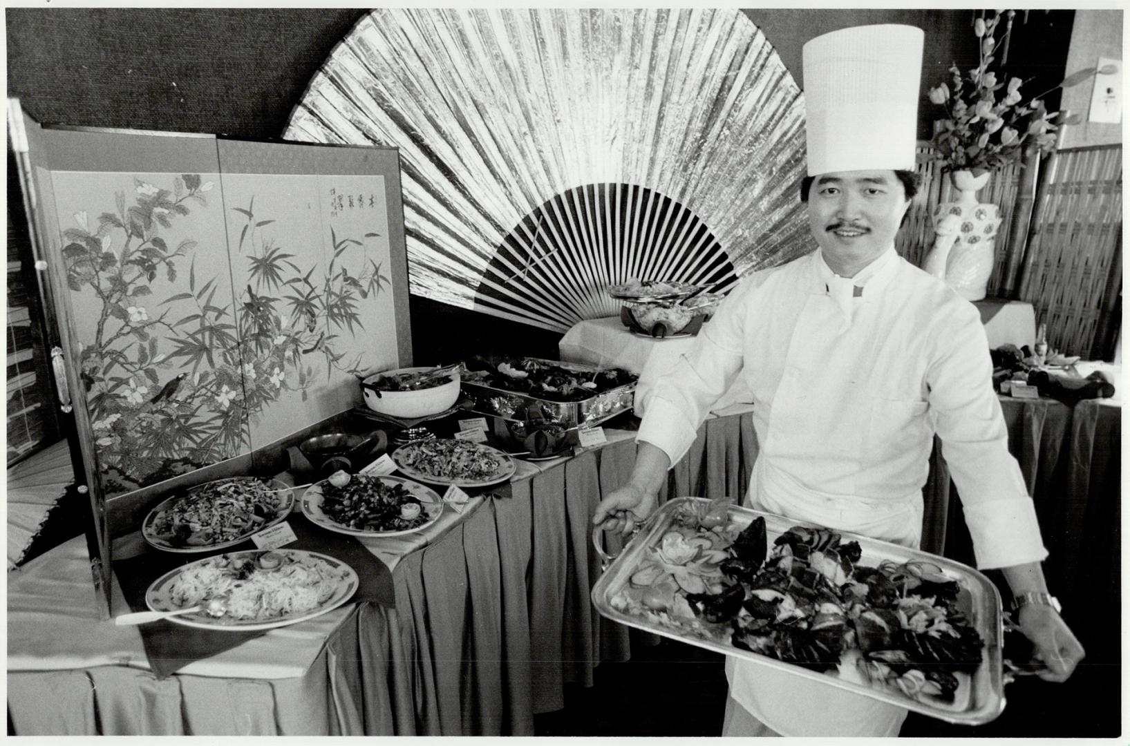 Hilton chef displays goodies served at Chopsticks lunch through February