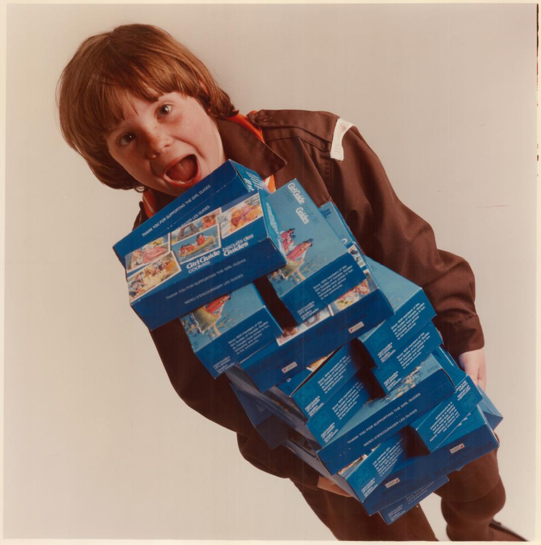 Brownie Stephanie Moore was among the thousands of girls - and their parents - selling Girl Guide cookies this year