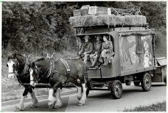 Horseplay: The Caravan Stage Company rolled into Brampton yesterday with a police escort