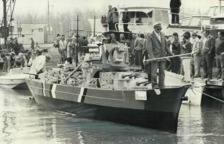 The Bismarck sails again -- in miniature, A 41 1/2 foot model of the German battleship Bismarck, which took on a British fleet in World War II, built (...)