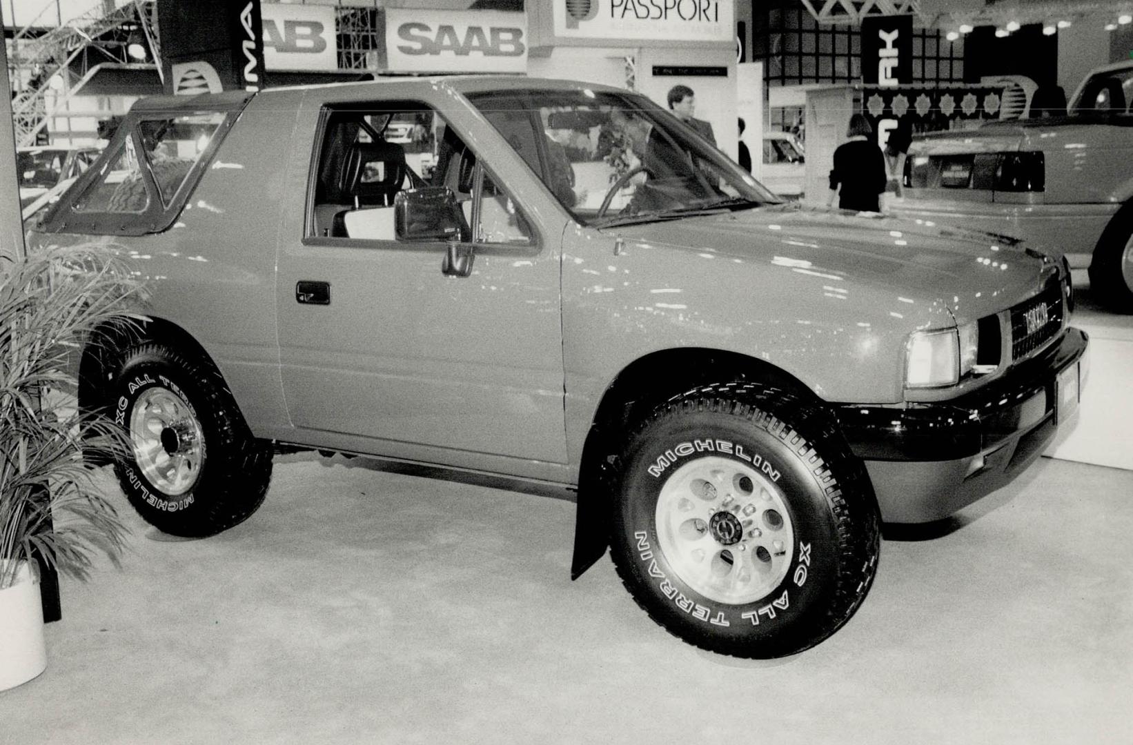 A surprise at the Passport stand is this four-wheel driver from Isuzu called the Amigo