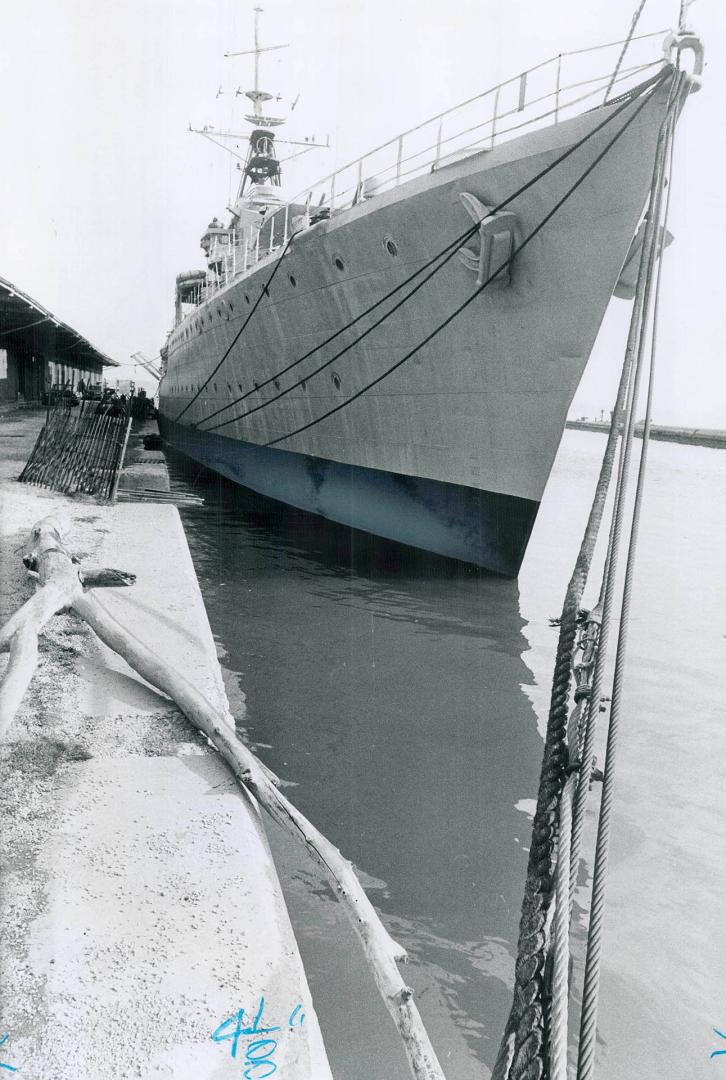 The Haida sits at dock, rusting, A slow battle--and one the old destroyer may lose