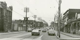 Queen Street East looking west at Maclean Avenue, Toronto, Ontario