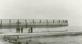 Breakwall and pier near southwest corner of R