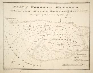 Image shows a plan of Toronto Harbour.