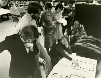 High Park Branch, Toronto Public Library, Roncesvalles Avenue, southwest corner of Wright Avenue High Park Library Building Committee plans the renovation and enlargement, circa 1977