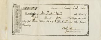 St. James Cemetery receipt