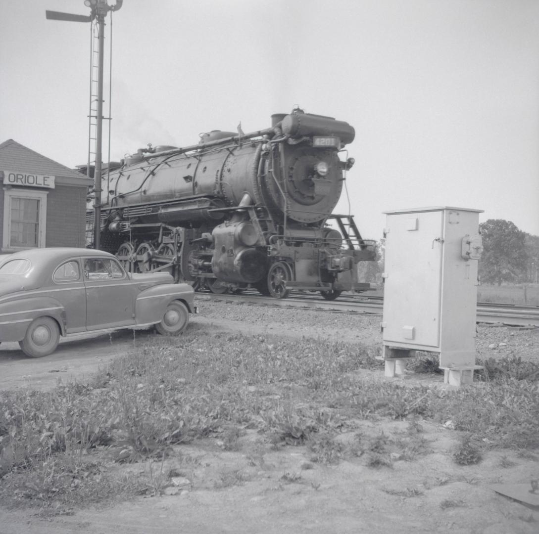 C.N.R. Steam engine #4201 at Oriole Station, south side of York Mills Road east of Leslie Stree…