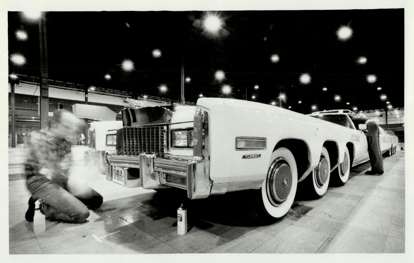 The American Dream: The World's longest limo, complete with hot tub, pool and helicopter pad, gets a final swipe with the chamois