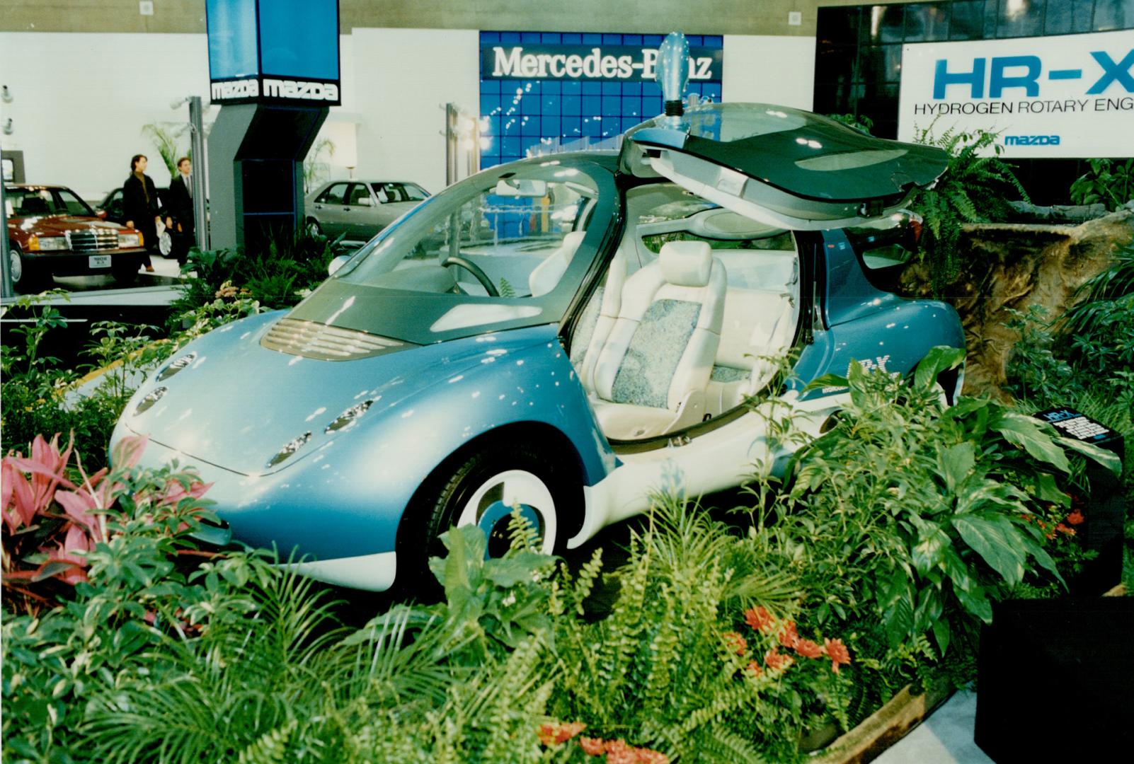 Cast of Cars: The Mazda HR-X, with rotary engine fueled by hydrogen, is one of the eye-catchers on view at the Canadian International Autoshow