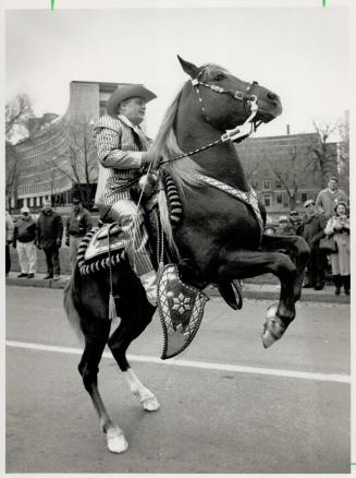 There was lots of horsing around, especially (above) from the Calgary contingent