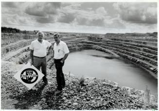 No way: Above, Marmora dump opponents Glen Caverly, left, and Dwayne Welch at proposed site