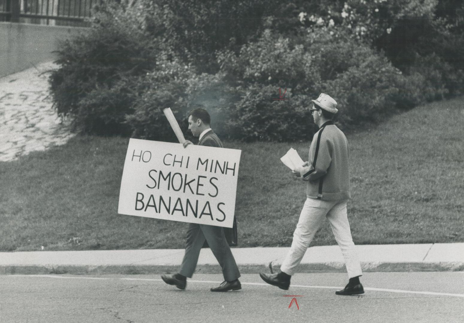 One of 33 supporters of Scarborough's Edmund Burke Society marches to the U