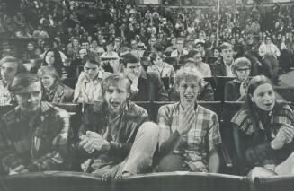 Hard time for Bissell: University of Toronto students heckle president Claude Bissell after he re-affirmed his stand that he would deal with campus violence severely