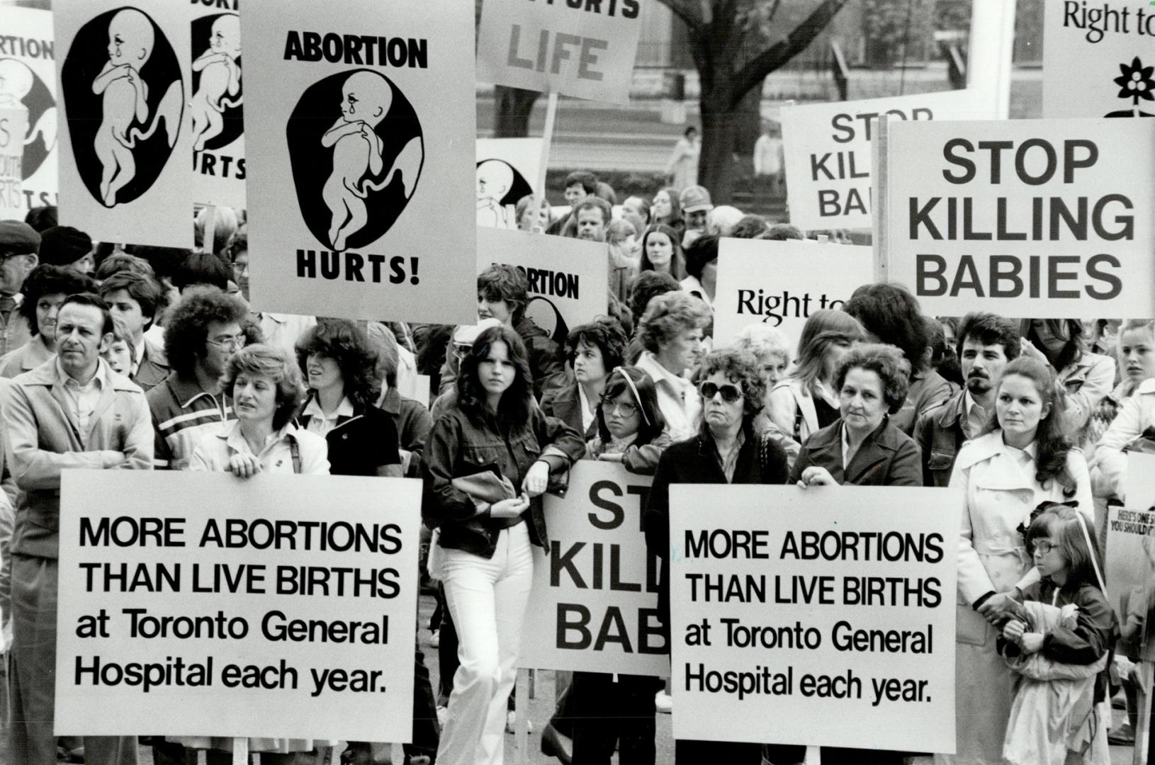 Opposing rallies, Several thousand people gathered at Queen's Park yesterday to mark Mother's Day by holding a rally to protest against abortion. [Incomplete]