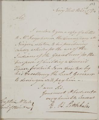 Letter from E. B. Littlehales to John McGill, 1 Nov. 1794