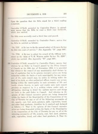 City of Toronto Council minutes 1916