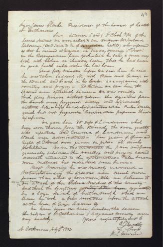 Letter from C. Beadle to Rev. James Clarke, July 4, 1832