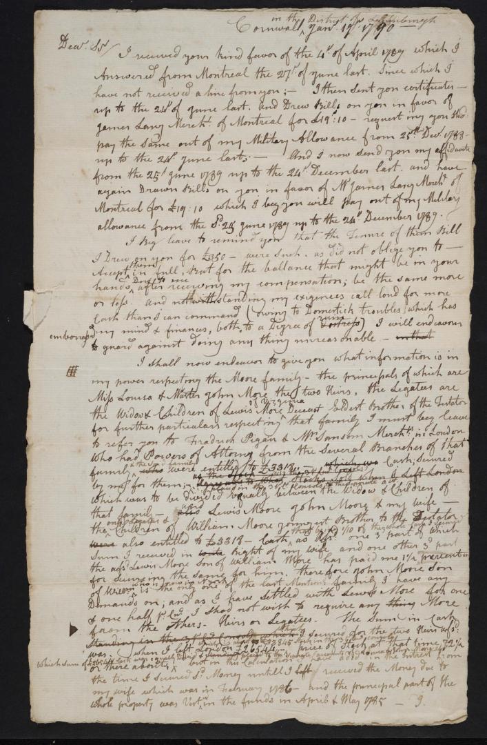 Letter from Joel Stone to Charles Cooke, 19 Jan