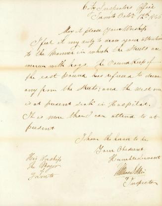 Inspector's report, 12 Oct. 1846