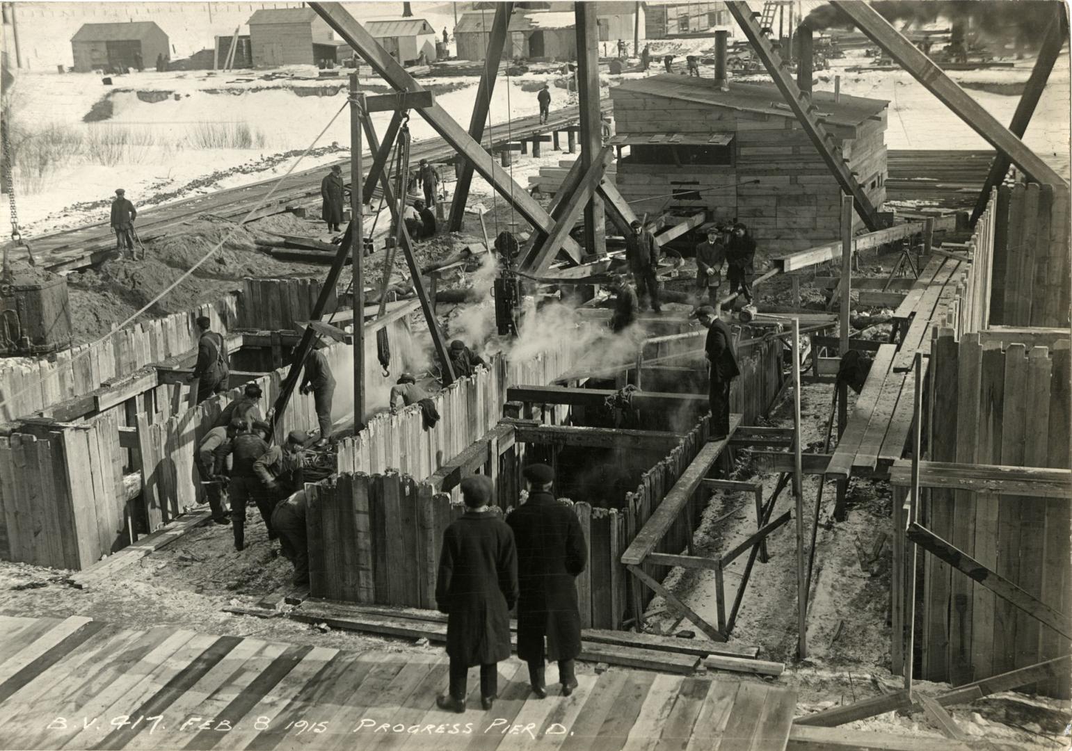 Bloor Street Viaduct under construction, Pier D, Feb