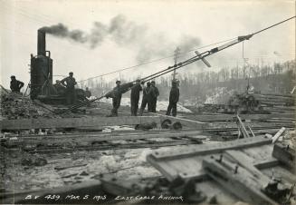 Bloor Street Viaduct under construction, showing East Cable Anchor, Mar