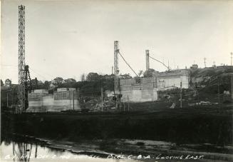 Bloor Street Viaduct under construction, piers C-B-A, looking east, Dec