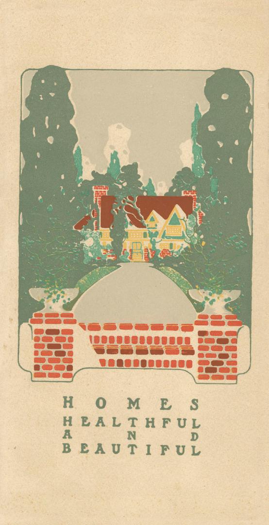 On cover: illustration of log cabin with fir trees in background, winter snowy scene. 