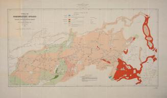 Colour illustrated geological map of a portion of Northwestern Ontario traversed by the Nationa…