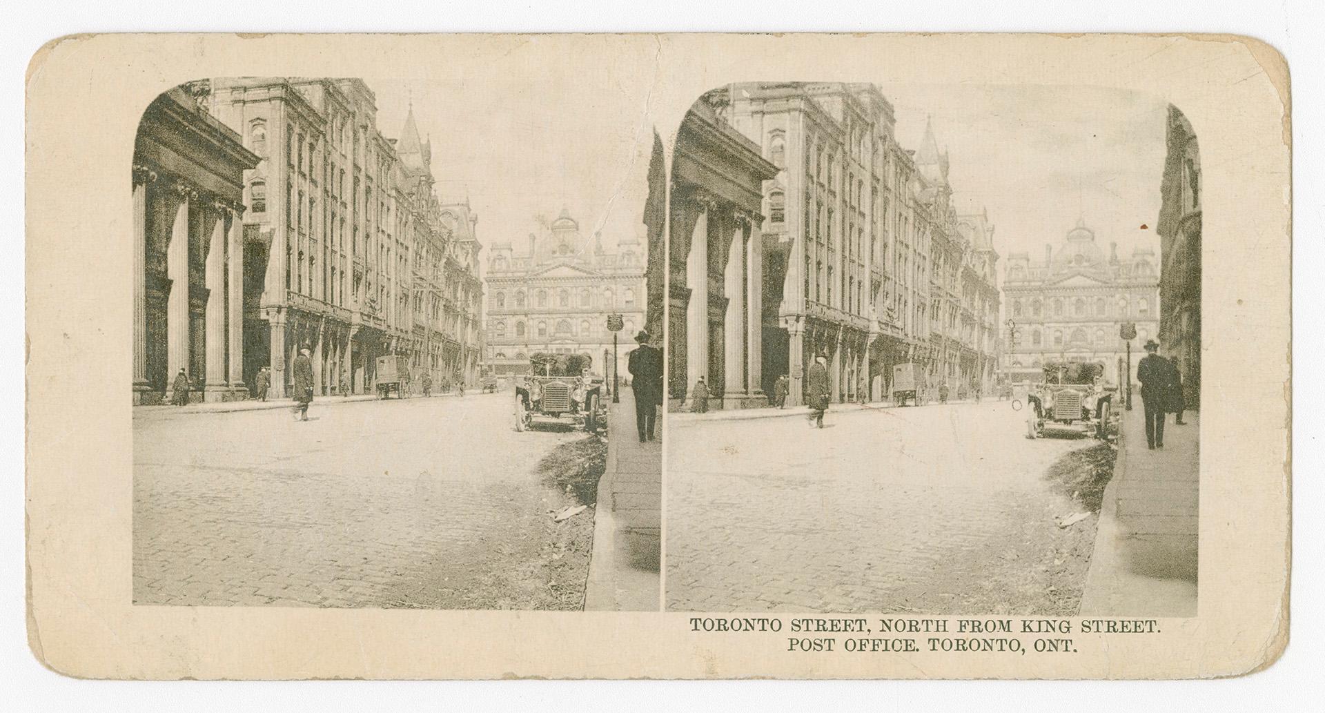 Streetscape featuring post office.