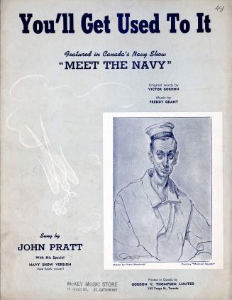 Cover features: title and composer information; inset drawing of sailor with an ironic grin bes…