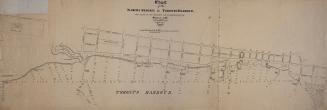 1846 map of the north shore of Toronto Harbour showing wharves and storehouses
