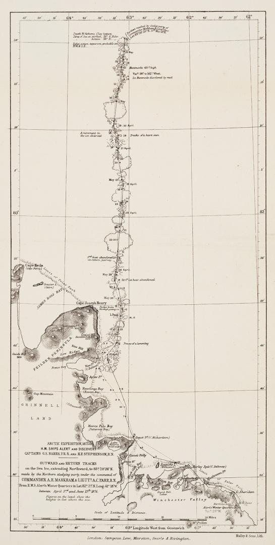 Arctic expedition, 1875-6 H.M. ships Alert and Discovery captains G.S. Nares, F.R.S. and H.E. Stephenson, R.N. 