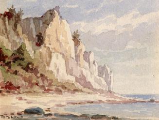 A painting of the Scarborough Bluffs in Toronto, Ontario, Canada, located on the shore of Lake …