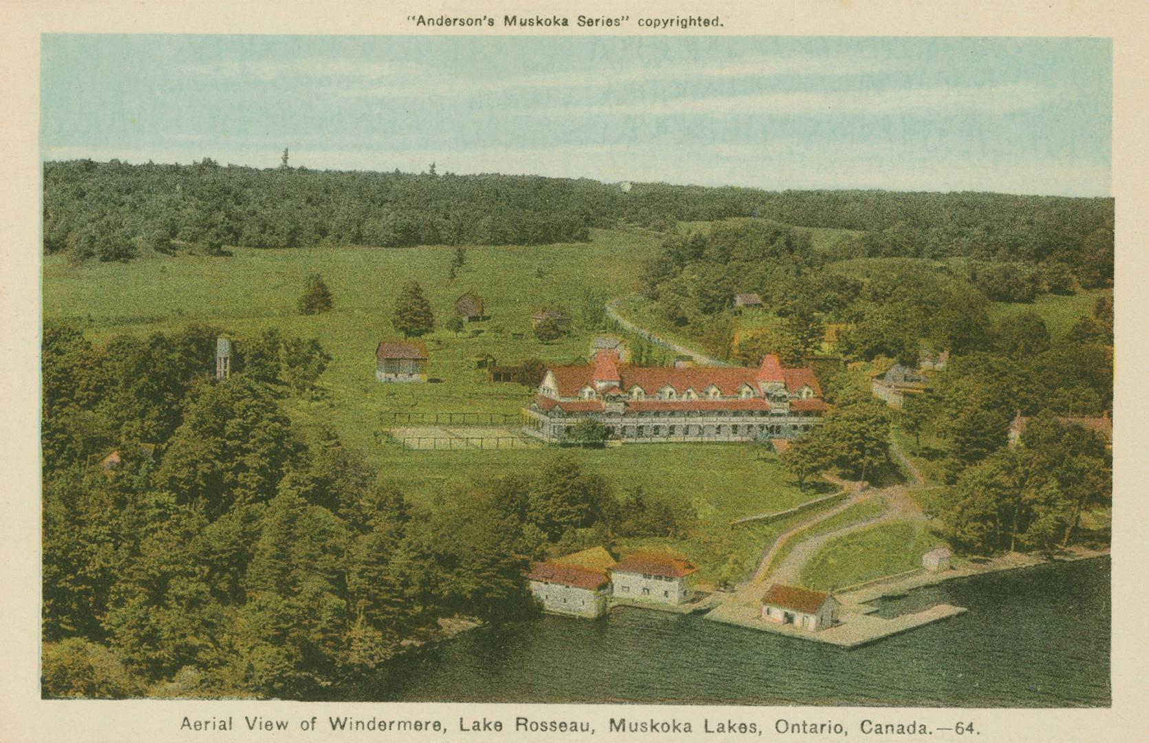 A areal shot of a large resort hotel in the countryside.