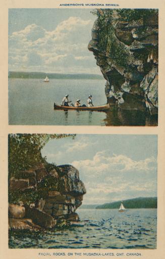 Two pictures, each with a different perspective of a rock formation in the shape of Queen Victo…