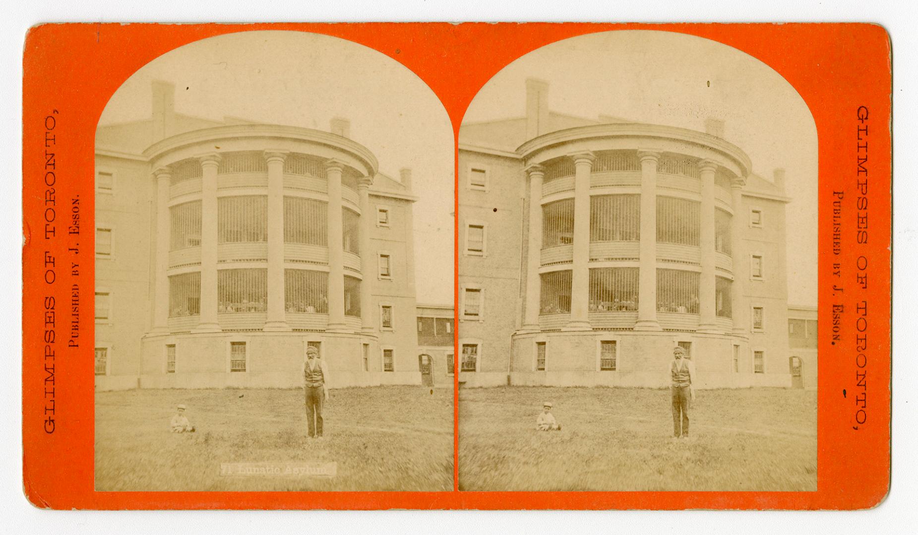 Pictures show a man and boy on the lawn in front of a three story, bared sitting porch which ha…