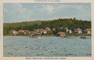 Picture of a small town on a lake. 