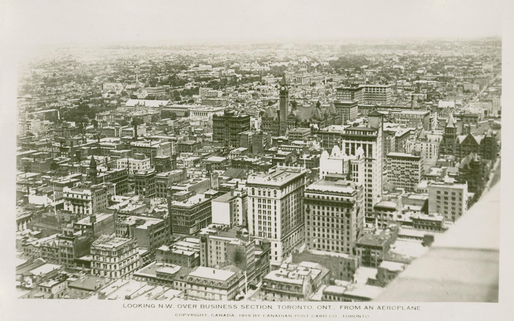 Aerial shot of a large city.