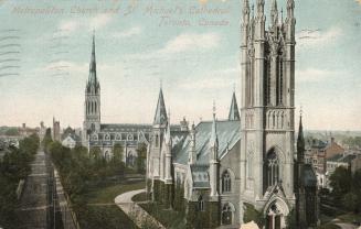 Picture of cathedral church with other cathedral church in background.