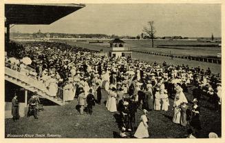 Picture of a racetrack and large grandstand. 