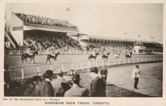 Picture of a racetrack and large grandstand. 